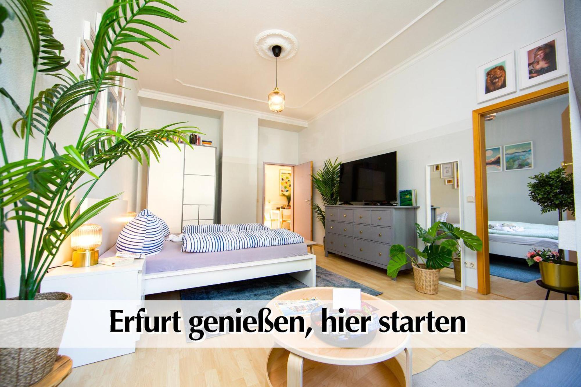 12 Fewos Im Jugendstilhaus Mit Aufzug, Terrasse, Kingsize-Bett, Smart-Tv, Etc Erfurt Room photo